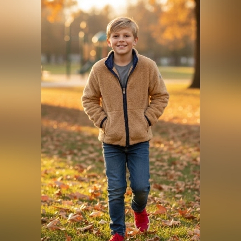 Crazy 8 Tan and Blue Kids Jacket
